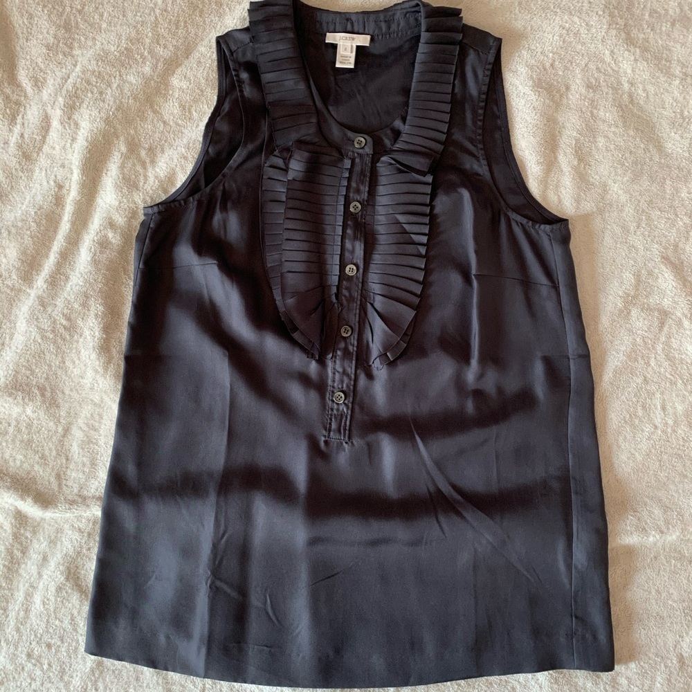 J Crew ruffle silk sleeveless blouse